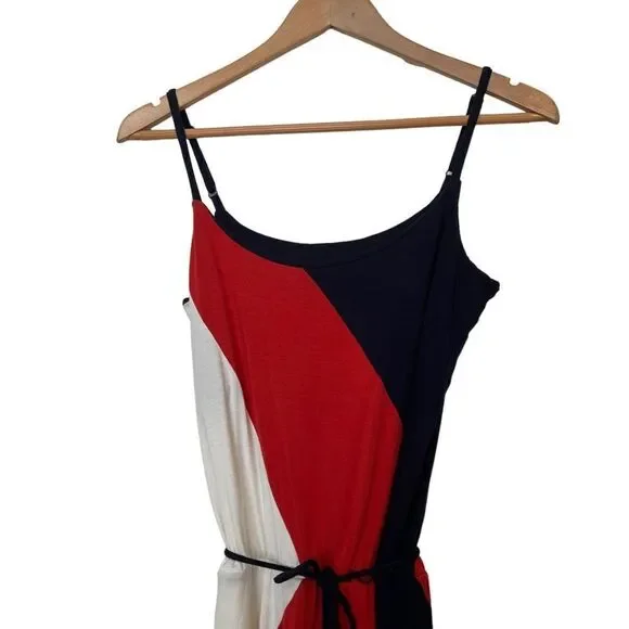 Three Dots Red, White, and Blue Color Block Hi Lo Dress size S - Picture 5 of 13